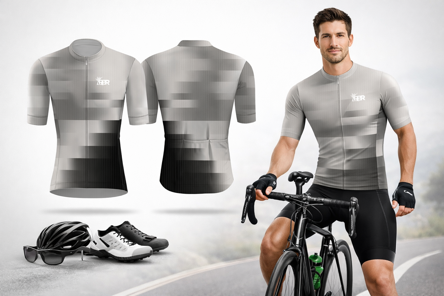 Roadbike Jersey - Gradient Gray